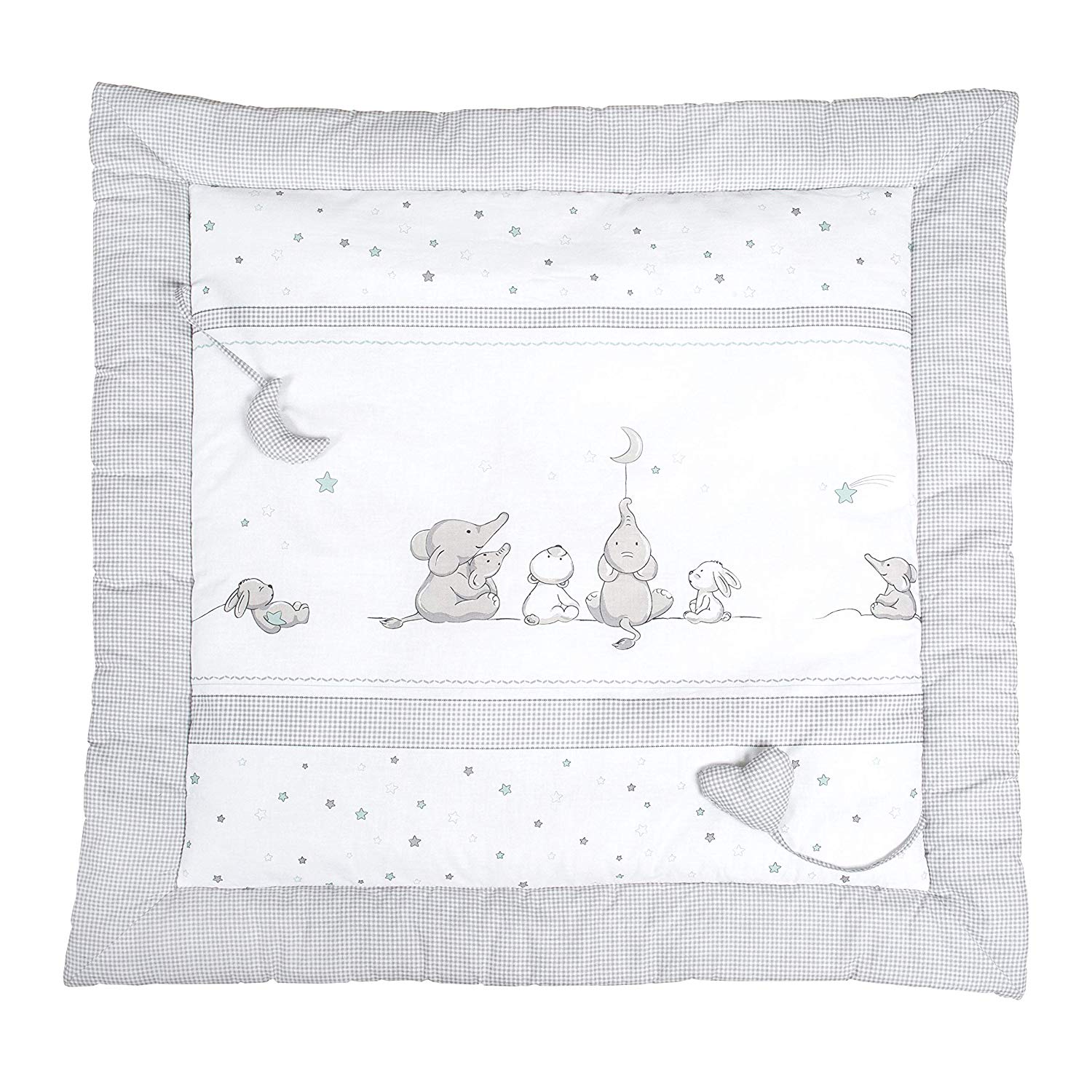 Roba playing and crawling mat, padded play mat, playpen mat, various designs available Stars magic 100x100cm Star Spell