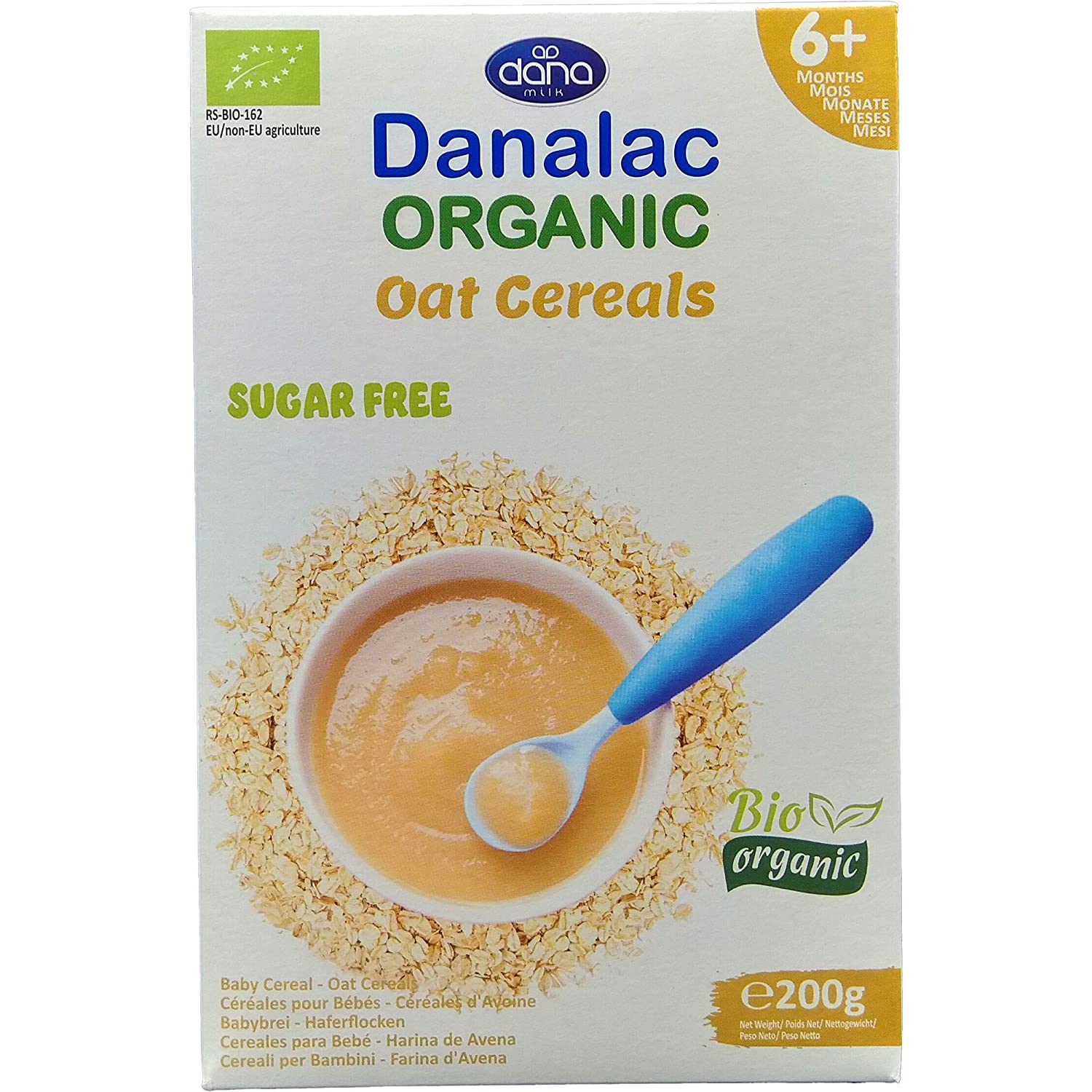 Danalac Bio Babybrei zuckerfrei 200g (Haferflocken) (Packung mit 3)