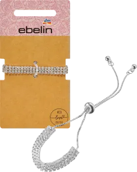 ebelin bracelet with rhinestones, silver look, 1 piece