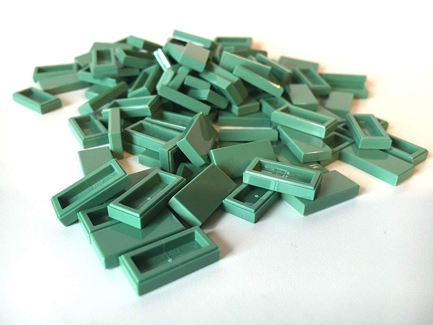 Lego ® 100 Tiles 1X2 Sand Green