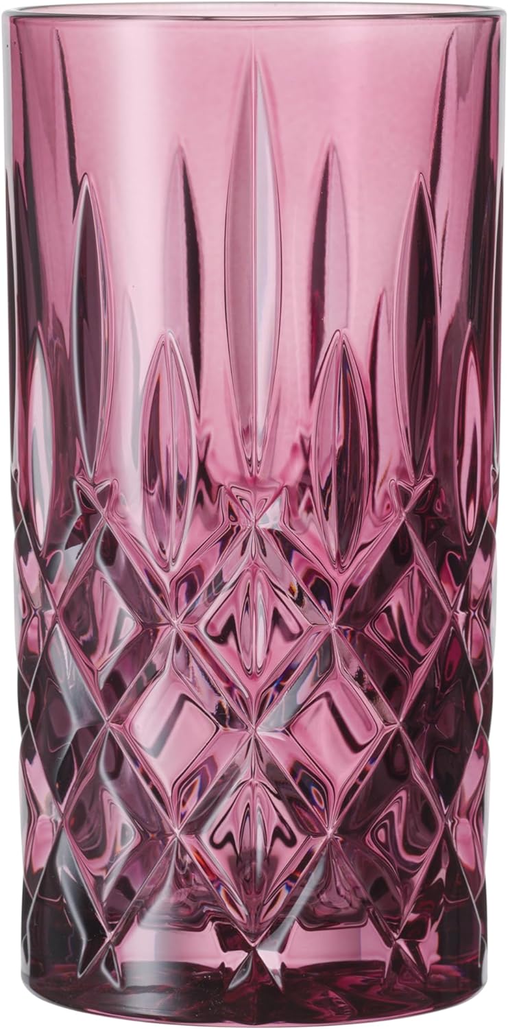 Spiegelau & Nachtmann, 2-part long drink cup set, pink long drink glass, crystal glass, 295 ml, Berry, noblesse vintage, 105442