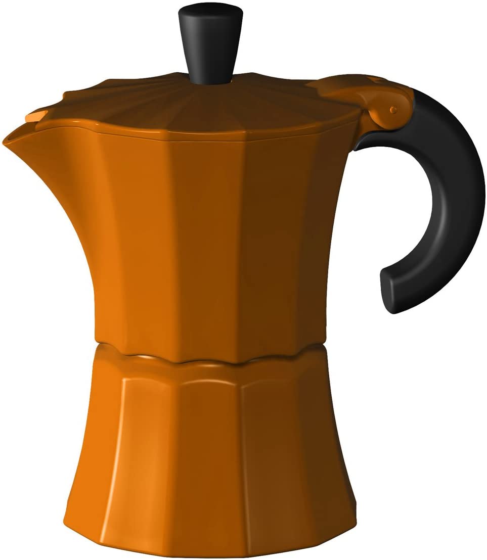 Gnali & Zani Morosina MOR002ORANGE Coffee Maker with 3-Cup Capacity Orange