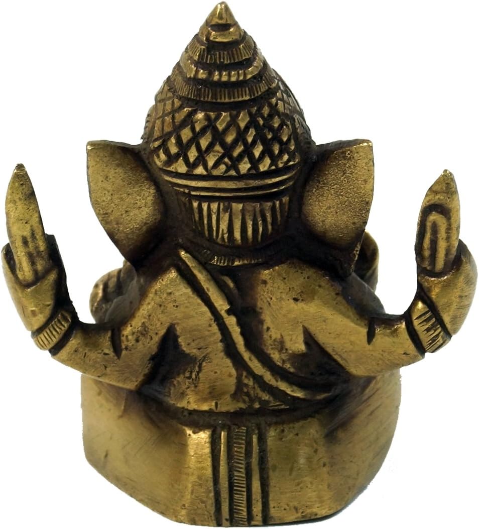 GURU SHOP Brass Figurine Statue 7 cm - Motif 9, Gold, Sculptures & Statues