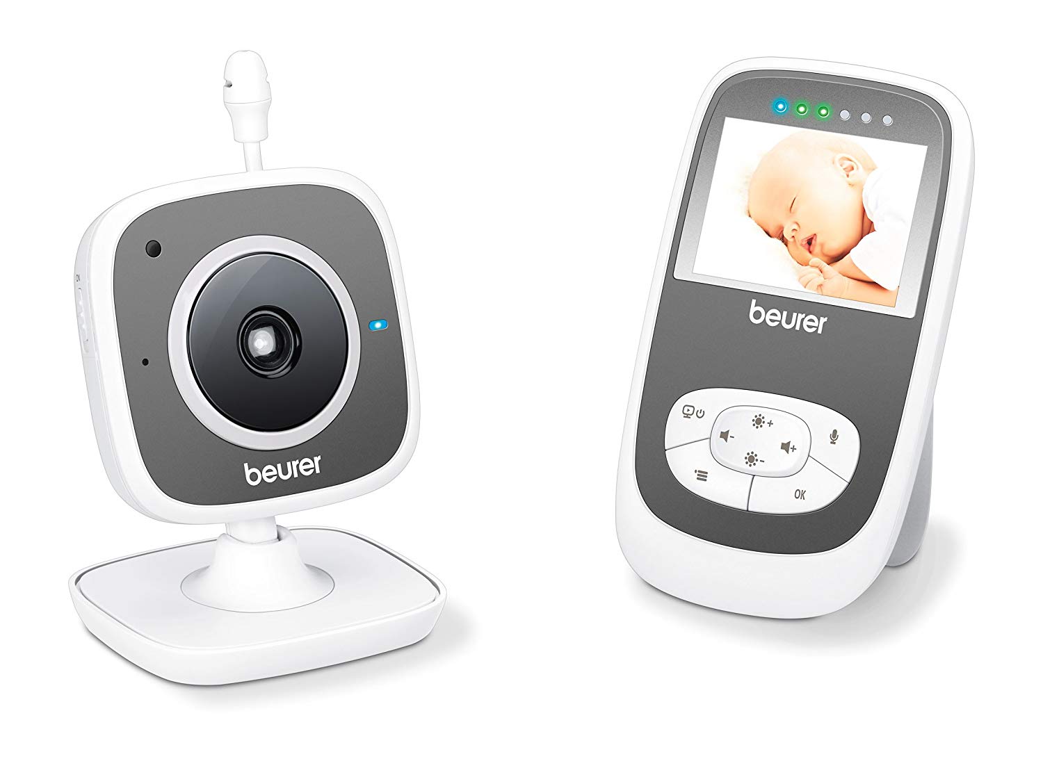 Beurer BY 99 Dual Baby Video Monitor Dual Mode White / Grey