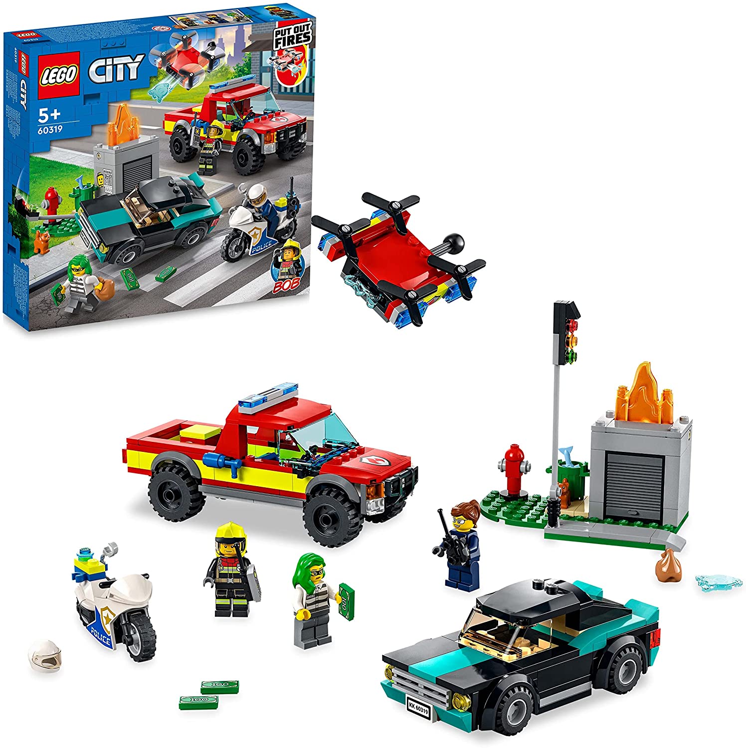 LEGO 60319 City Löscheinsatz und Verfolgungsjagd, Polizeiverfolgung mit Feu
