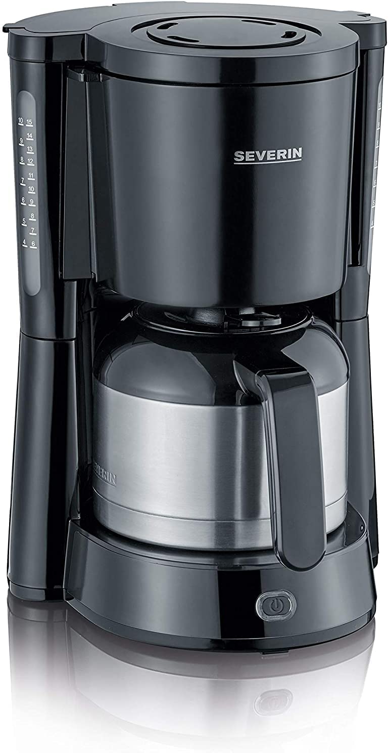 SEVERIN KA 4835 Type Coffee Machine for Ground Filter Coffee, 8 Cups, Includes Thermal Jug, Black