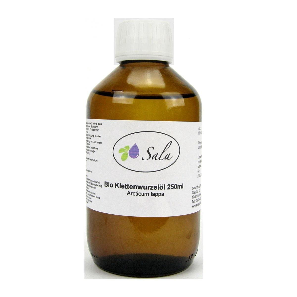 Sala Burdock Root Oil Active Ingredient Oil Organic (250 ml Glass Bottle)