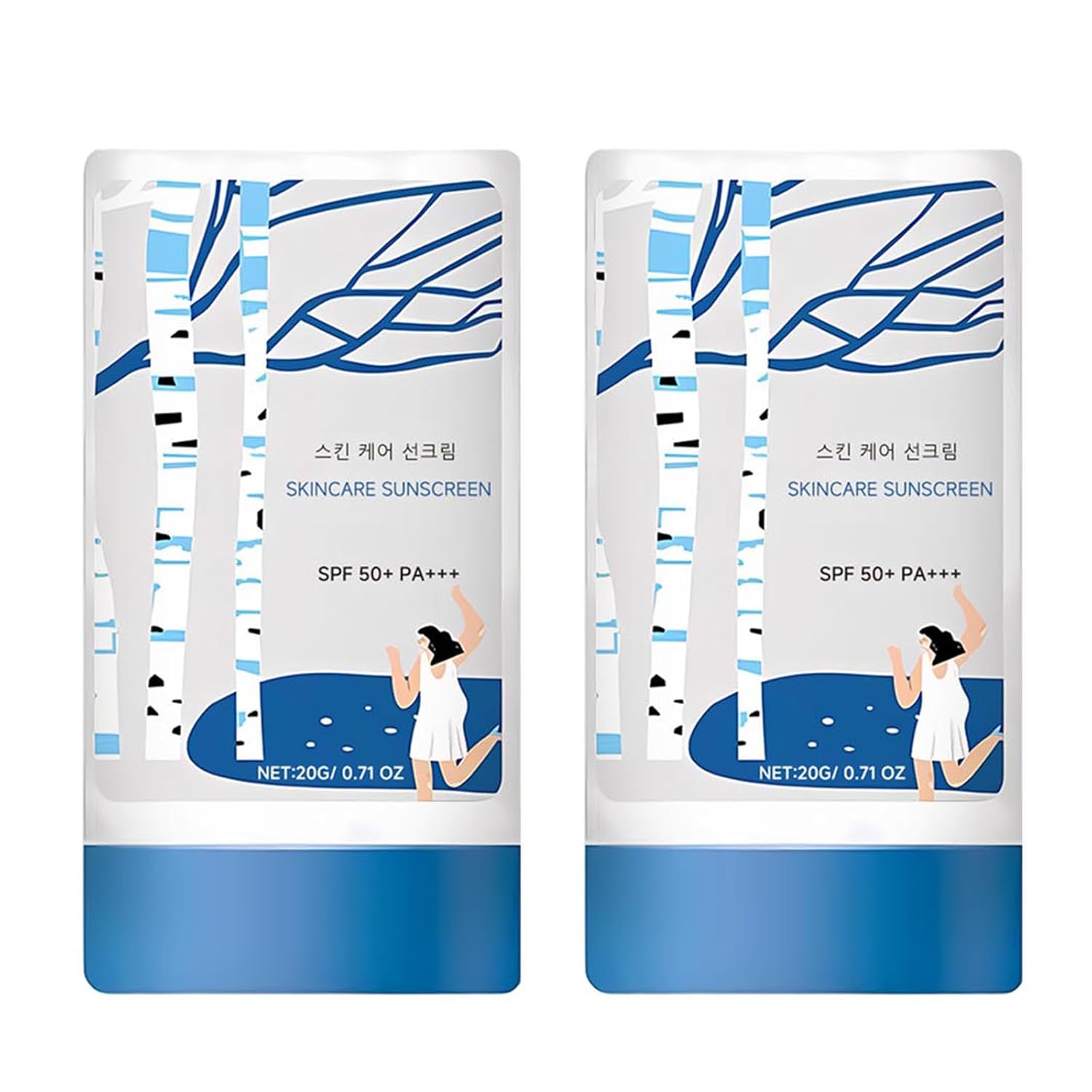Round Birch Juice Moisturizing Sun Stick (SPF50+ PA++++) | A Moisturizing Sunscreen, Water Resistant and Non-Greasy No White Cast, Lab Strong UV Protection, Moist Essence Type 20 g (2 Pieces)