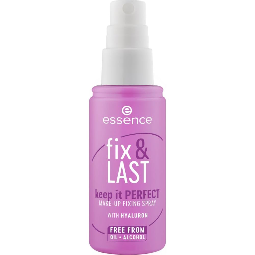 essence fix & last keep it perfect make-up fixing spray, transparent, fixing, natural, radiant fresh, vegan, oil-free, perfume, no alcohol, pack of 1 (50 ml)