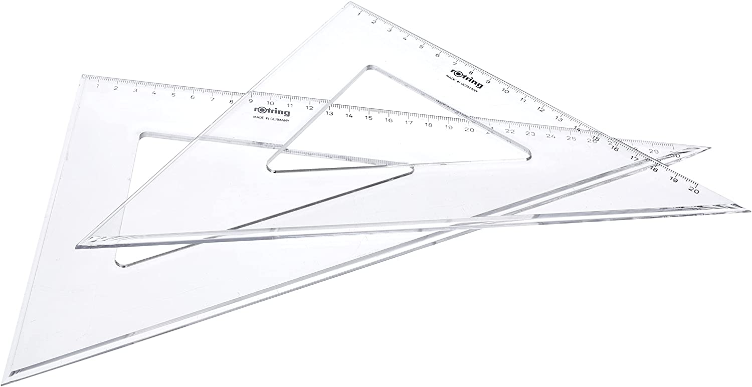 Rotring S0237870 Set of 2 Drawing Squares 30 cm Transparent