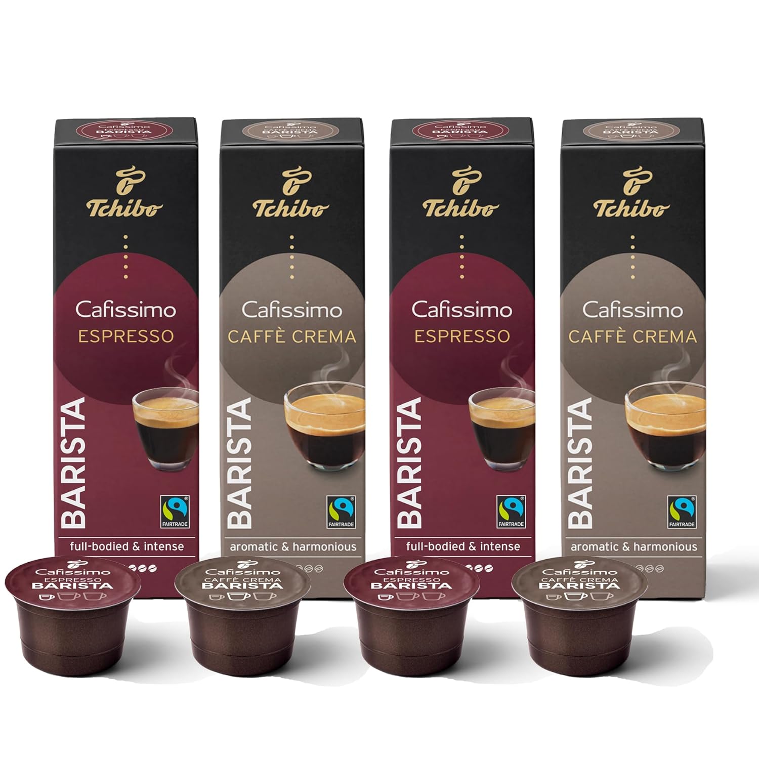 Tchibo Cafissimo Barista Edition Tasting Set Various Varieties Caffè Crema and Espresso, Premium Quality, 40 Pieces (4 x 10 Capsules), Sustainable & Fair Trade