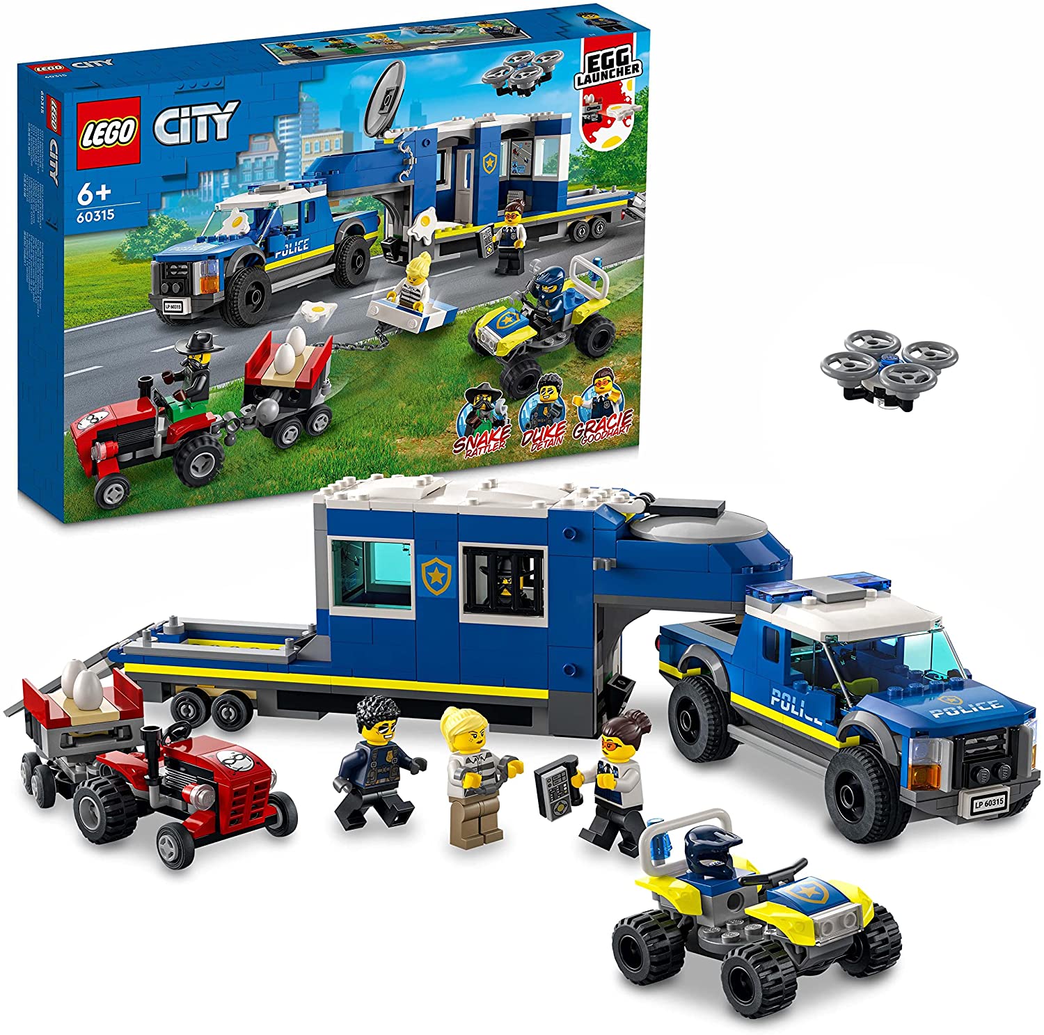 LEGO 60315 City Mobile Polizei-Einsatzzentrale Spielzeug mit Polizeiauto, G