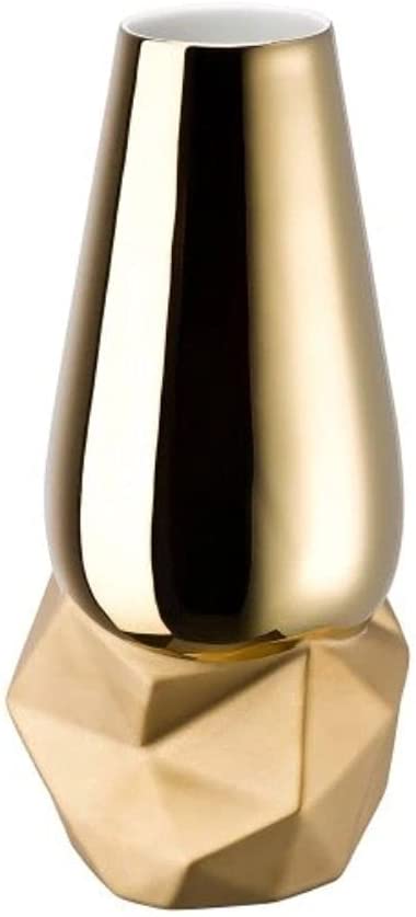 Rosenthal Geode 14474-426157-26027 Titanium-Coated Gold Vase Height 27 cm