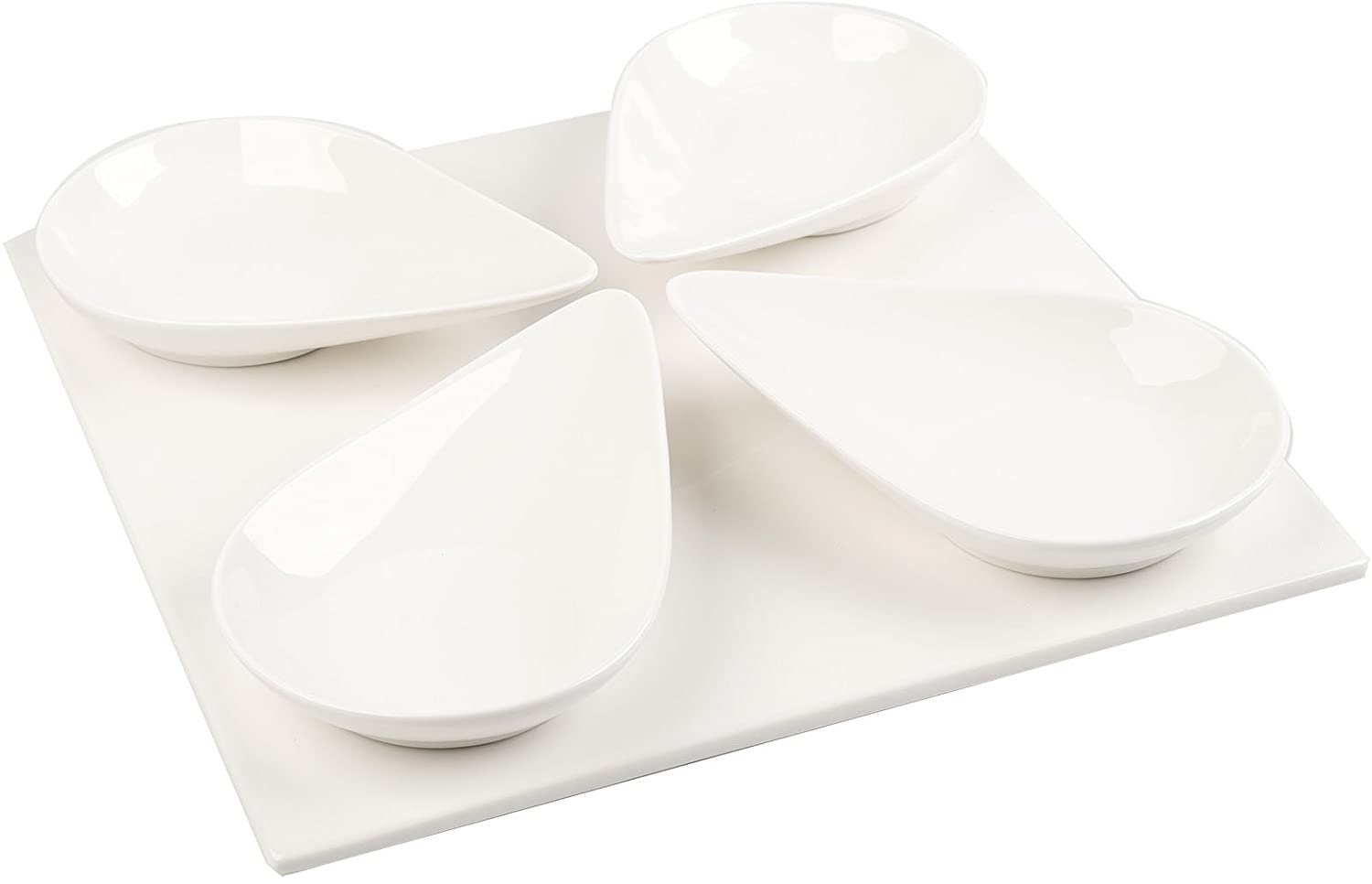 MIKASA, Whiteware Porcelain Spoons and Plates, 30.7 x 30.7 x 1.7 cm, Set of 4
