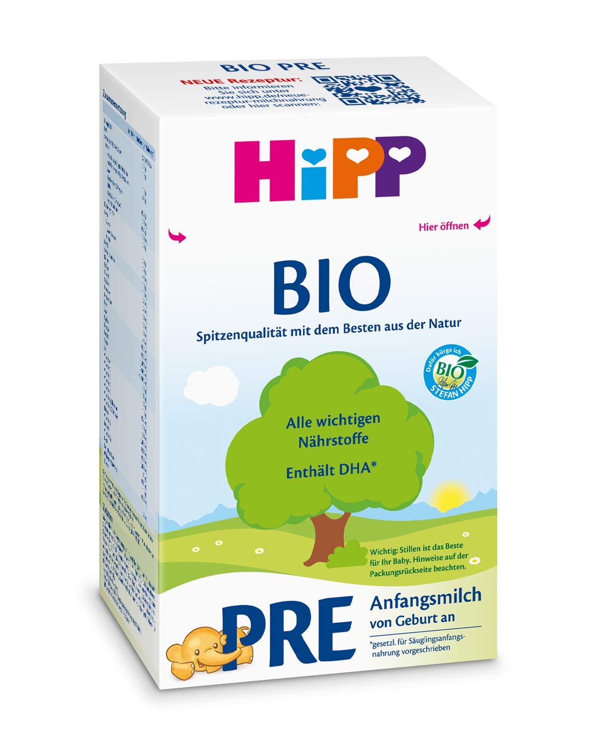 Hipp Bio Pre Anfangsmilch - von Geburt an, 2er Pack (2 x 600g)