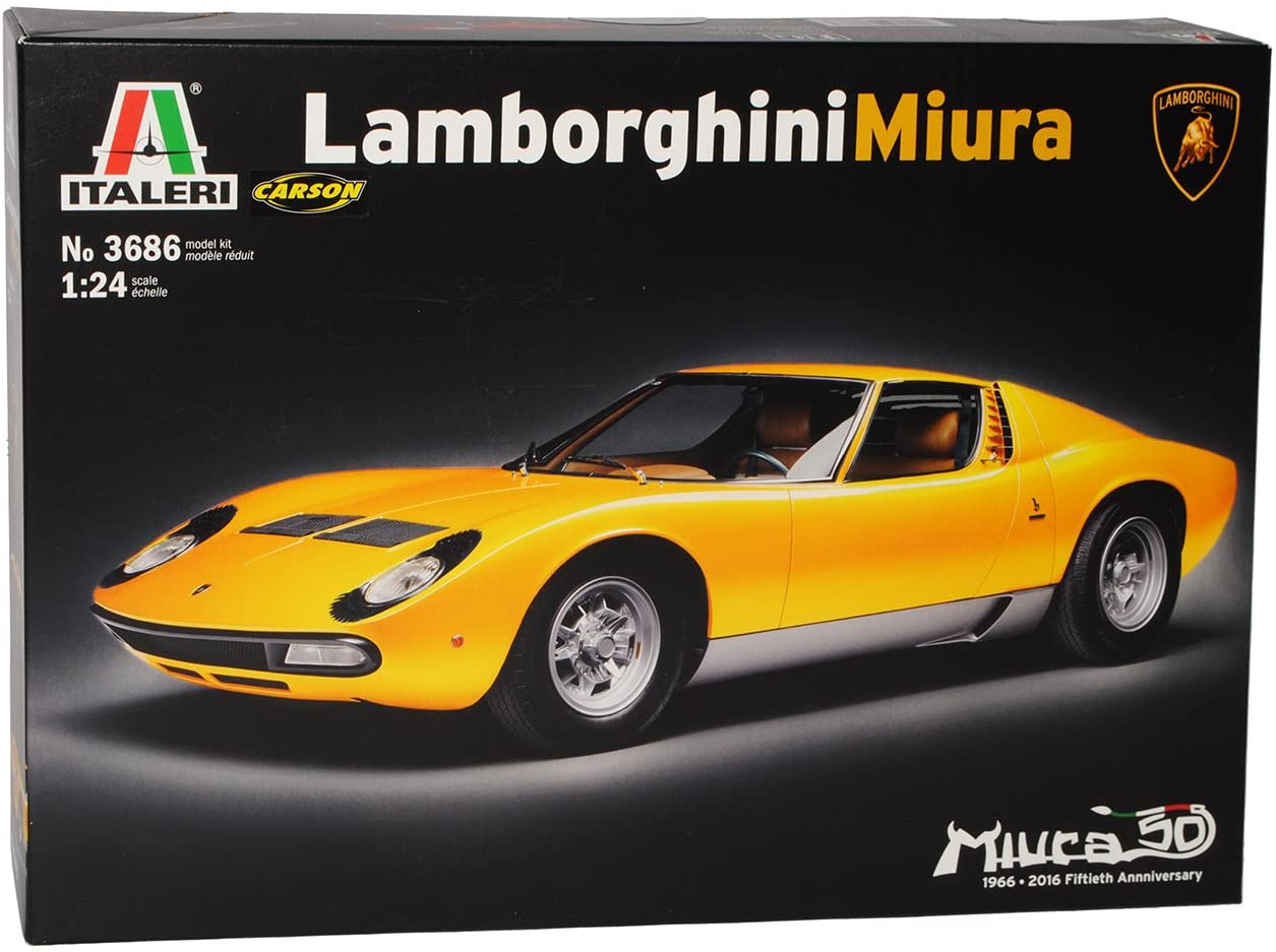 Lamborghini Miura 1966 Coupe Yellow 3686 Kit Kit 1/24 Italeri Model Car Wit