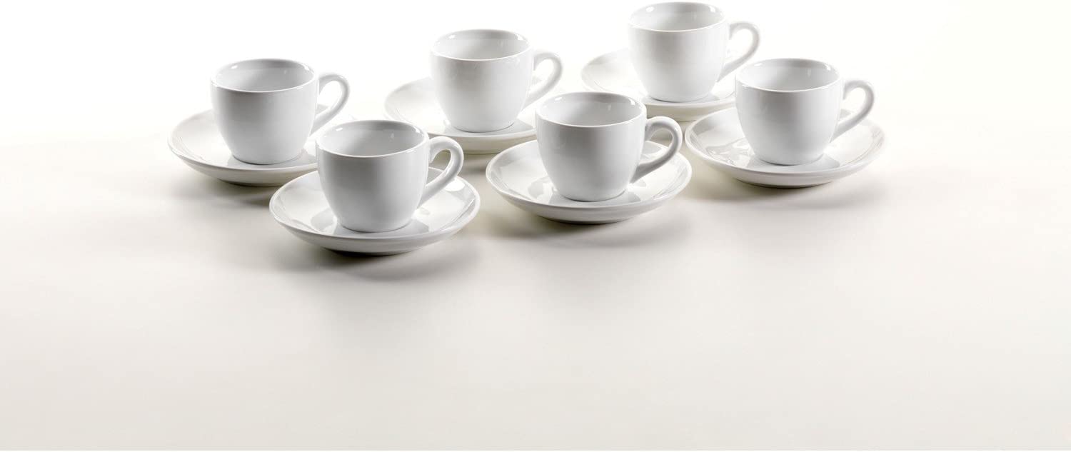 Maser Mäser, Colombia Series Espresso Cup 8 cl with Espresso Saucer 12 cm Porcelain Crockery Set for 6 People