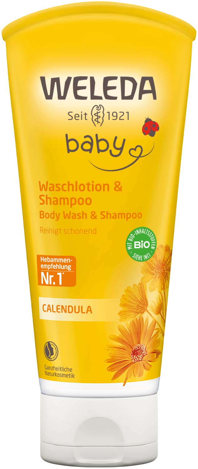 Weleda Organic Calendula Shampoo and Body Wash (1 x 200 ml) 200ml, ‎yellow