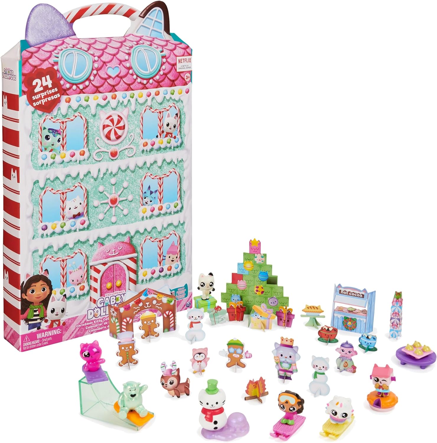 Gabby \ 's Dollhouse, Advent Calendar With 24 Surprises, Figures, Stickers and Dollhouse Accessories, Gift for Children from 3 Years