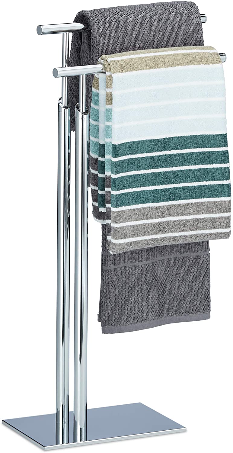 Relaxdays Pagnoni Hand Towel Rail With 2 Arms Height 78 X 46 X 20 Cm Standi