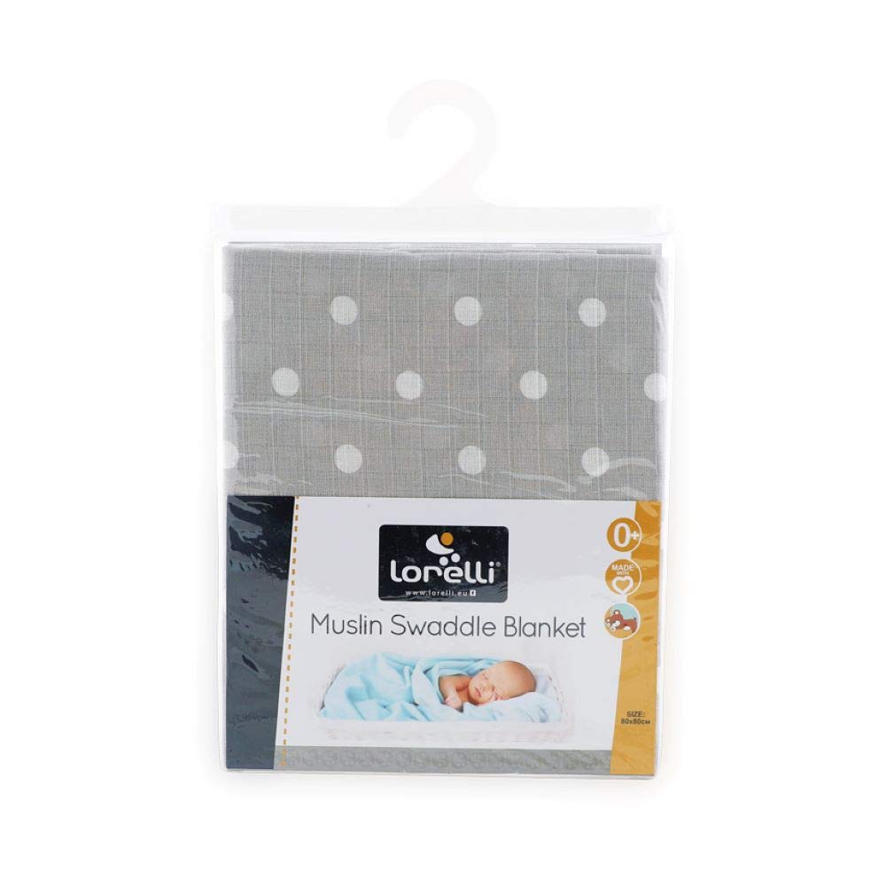 Lorelli Baby Blanket Muslin Cotton Size 80 x 80 cm from Birth grey