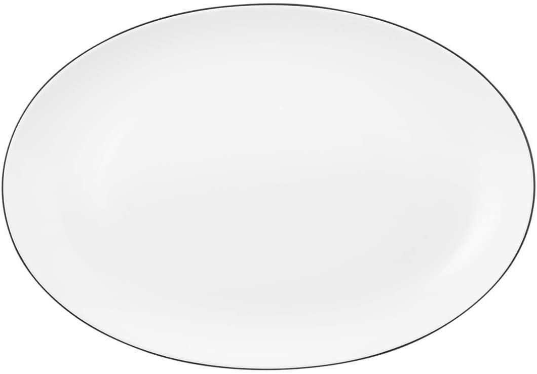 Seltmann Weiden Lido Black Line 001.741631 Serving Plate Oval 35 x 24 cm