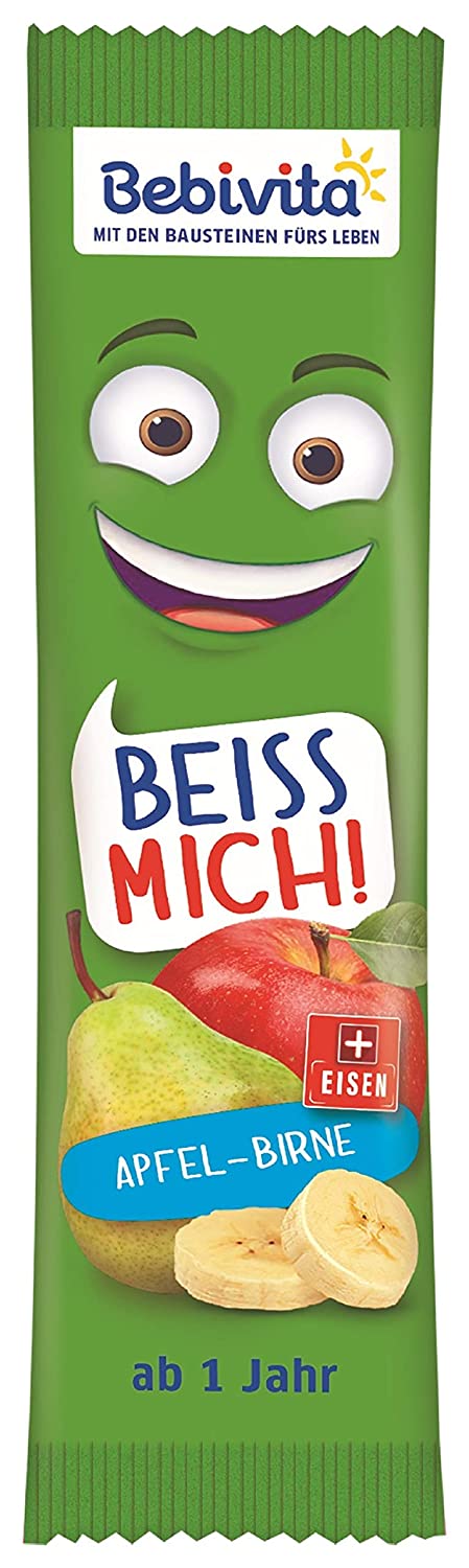 Bebivita Früchte-Riegel BEISS MICH! Apfel-Birne, 20er Pack (20 x 25 g)