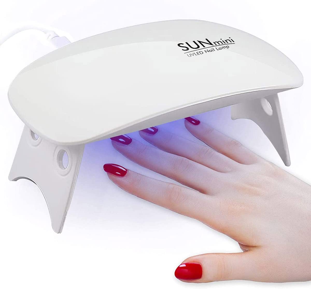 Arvono Mini UV Lamp for Gel Nails, Portable Led Nail Lamp, Curing Lamp for Nails, Nail Dryer With Usb Cable and 60/120S Timer Dryer Lamp for Fingernails and Toenails (White), ‎white