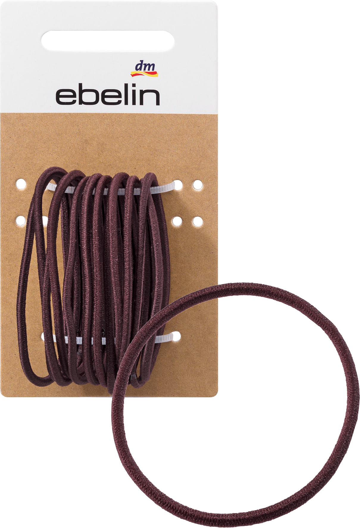 Hair Ties Thin Brown, 12 Pcs