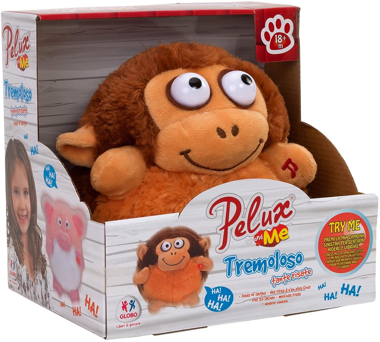 Globo Toys 37845 19 Cm Pelux Giggle Ball With Vibration/Laugh
