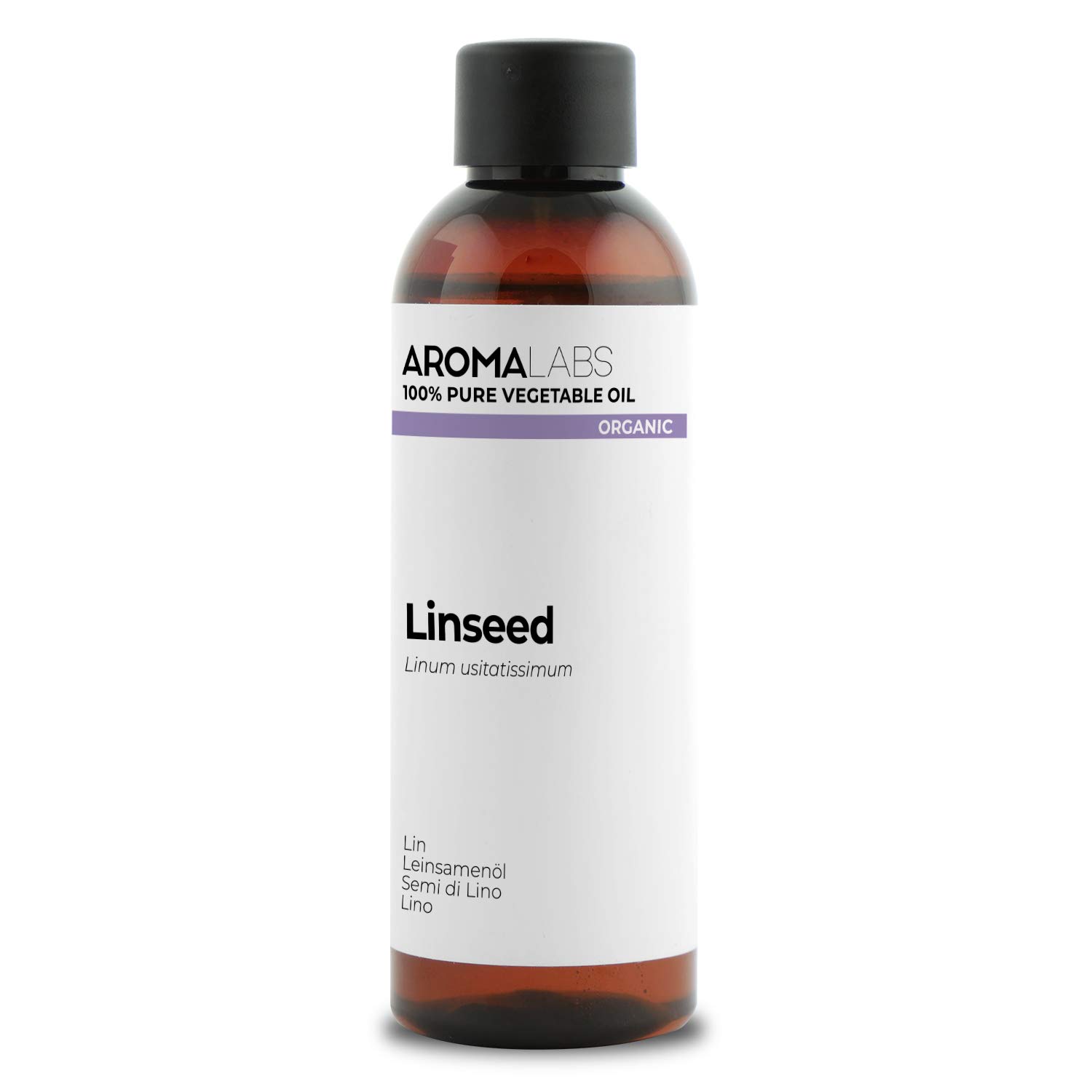 Organic - Vegetable Linseed Oil - 100 ml - 100% Pure, Natural, Cold Pressed and Cosmos Certified - Aroma LABS (French Brand)