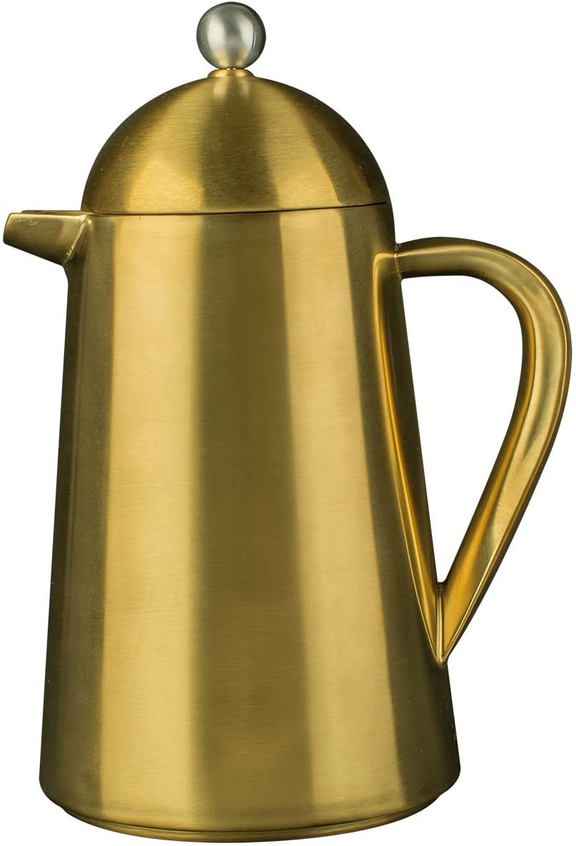 La Cafetière Thermique Insulated 3-Cup Cafetiere Stamp Jug, Brushed Gold - 12 oz (350 ml)