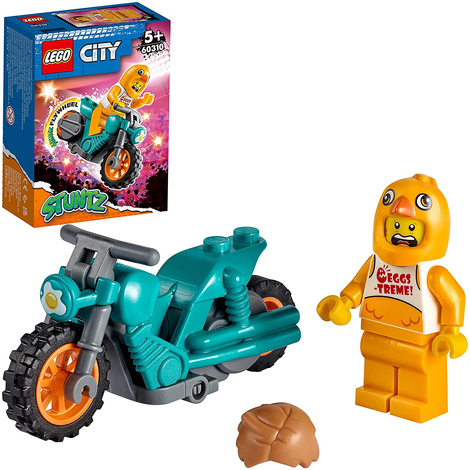 LEGO 60310 City Stuntz Maskottchen-Stuntbike mit Schwungradantrieb, Motorra