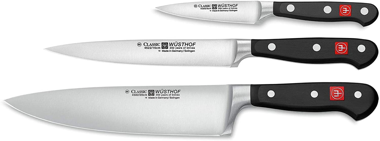 Wusthof Classic 3 Piece Cooks Knife Set Kitchen and Home Decor Accessory