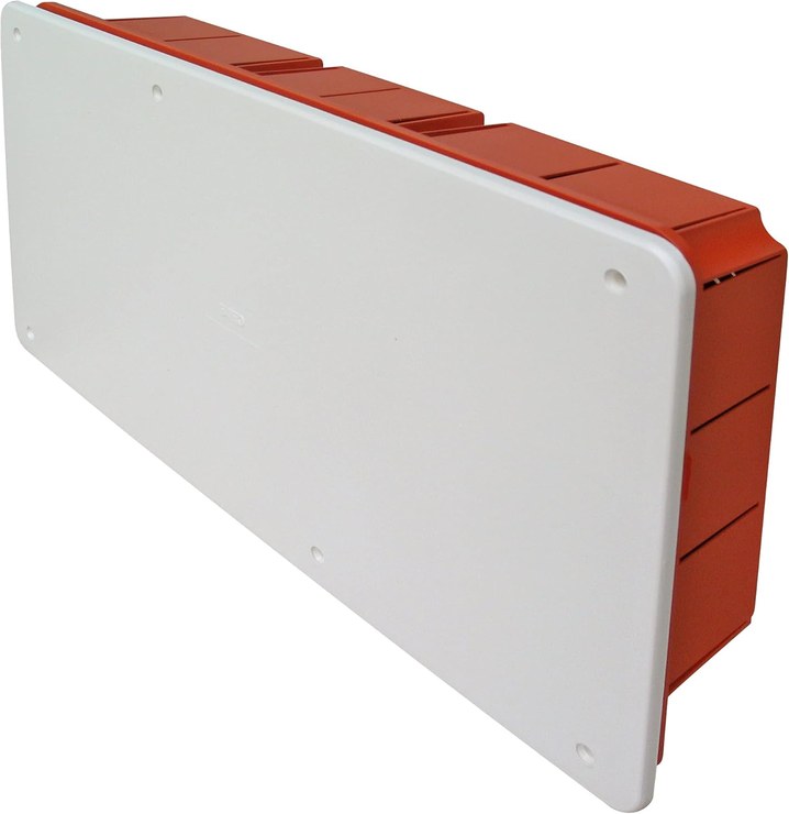 POLY POOL - PP0591 Flush Mounted Distribution Box with Lid - Rectangular Wall Distribution Box - Distribution Box with Screws for Fixing Lid Made in Italy, White