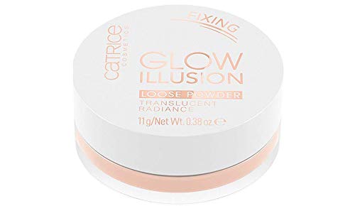 Catrice Glow Illusion Loose Powder, Translucent Radiance Powder, Pink, for Combination Skin, Softening, Brightening, Fixing, Translucent, Nanoparticles Free, No Perfume, Oil-Free (11g)