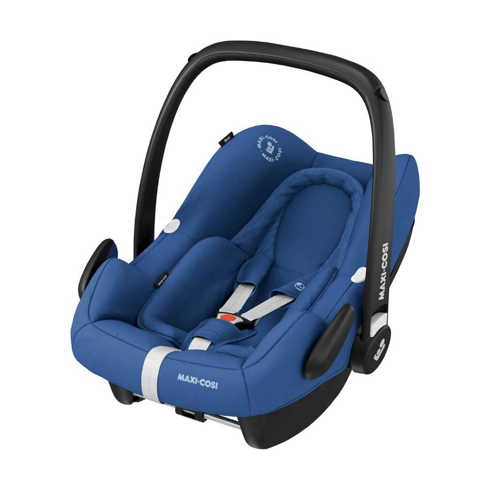 Maxi-Cosi Rock Baby Car Seat, Safe Group 0+ i-Size Baby Child Seat (0-13 kg), Can be Used From Birth to Approx. 12 Months, Suitable for FamilyFix One Base Station, Essential Blue