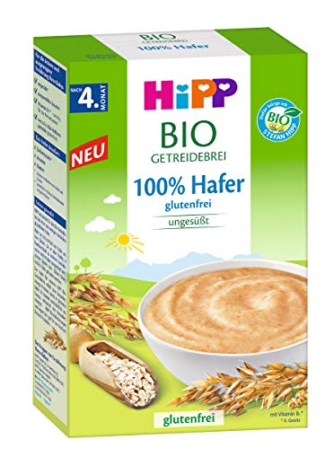 Hipp Organic Cereal Porridge 100% Oats, Gluten Free, After the 4th Month, Pack of 5 (5 x 200 g)