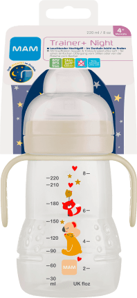 MAM Trinklernflasche Trainer+ Night, creme, ab 4.Monate, 220 ml, 1 St