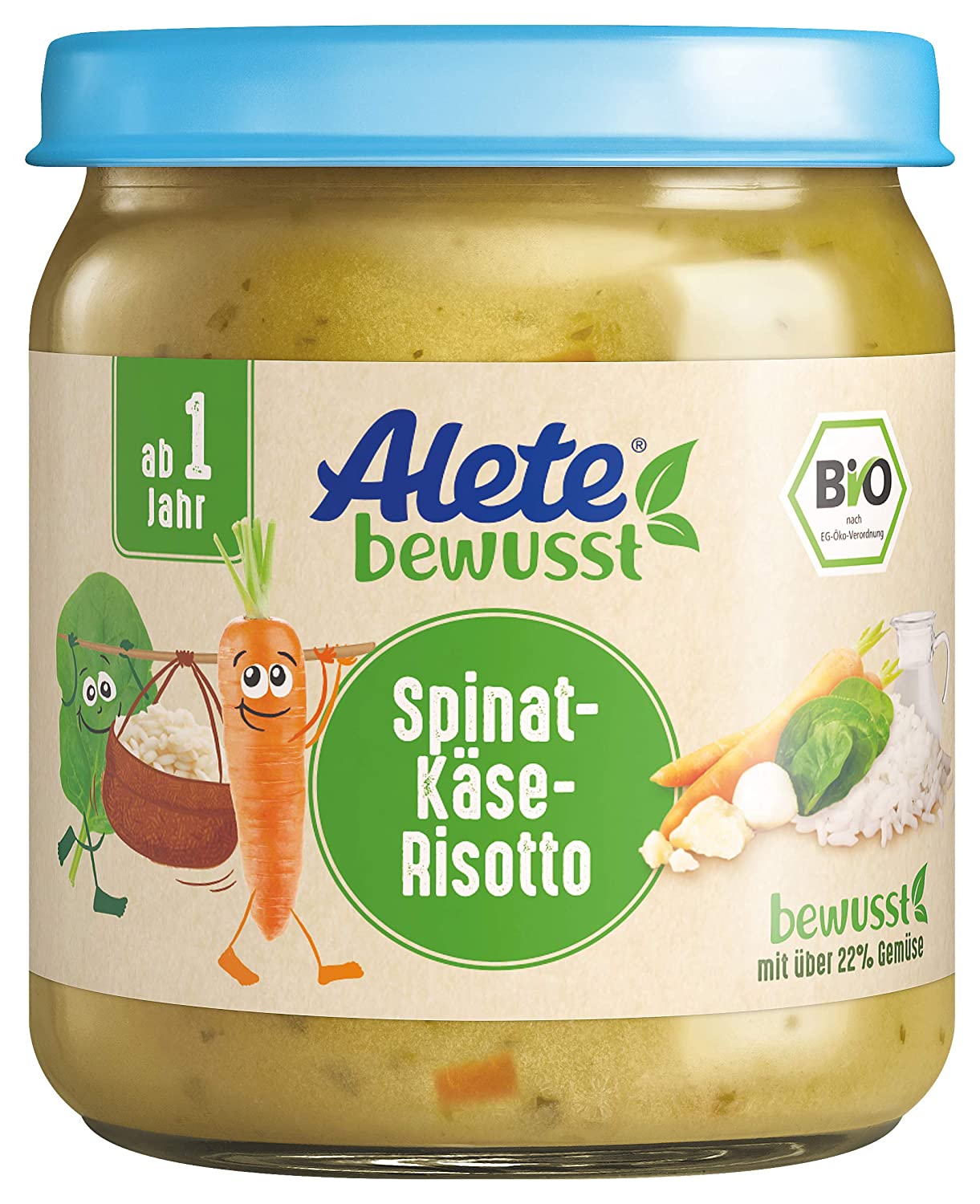 Alete Spinat-Käse-Risotto, 6er Pack (6 x 250 g)