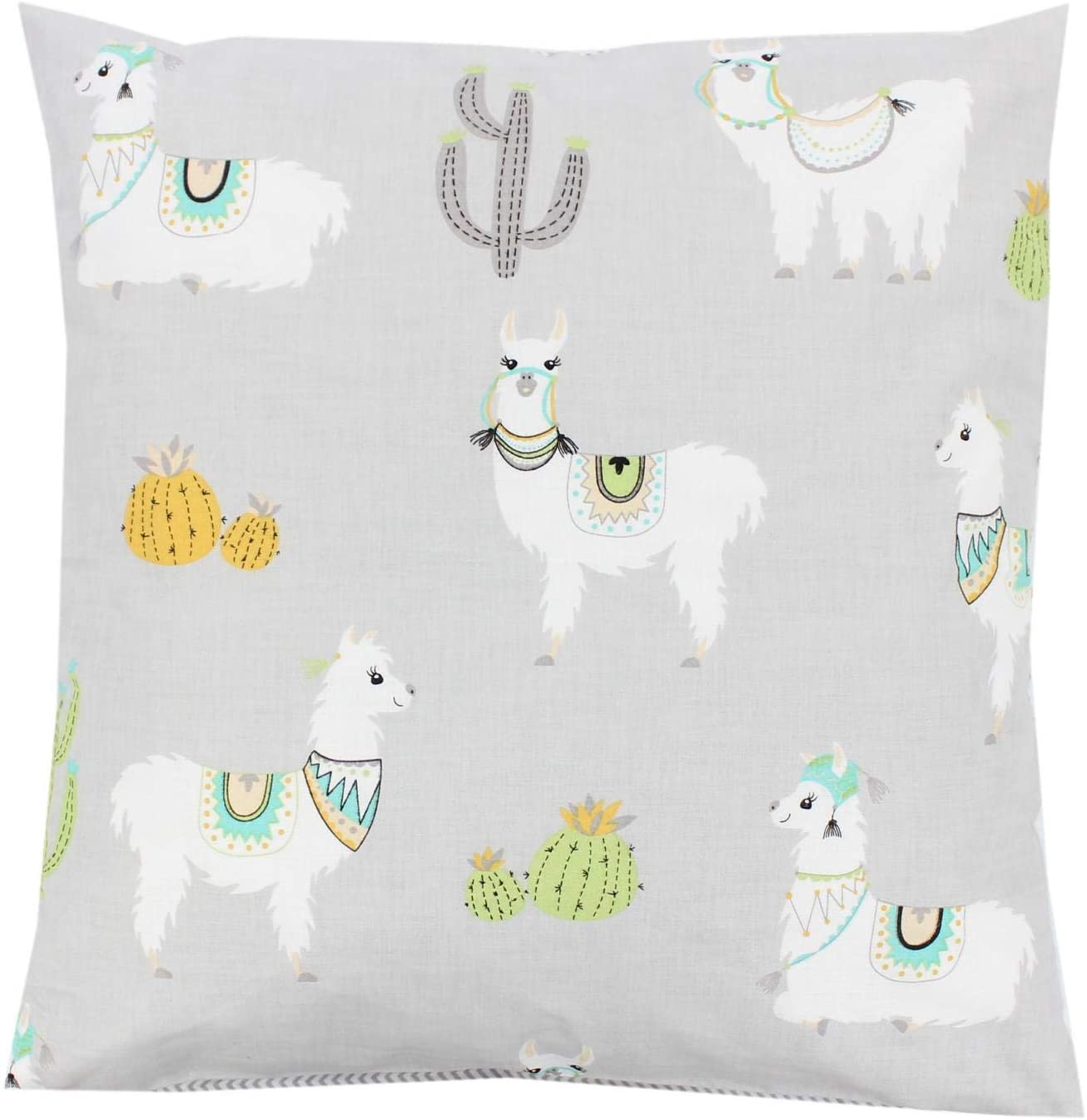 TupTam Children's Cushion Cover, Decorative, Patterned, Lama Grey, 50 x 50 