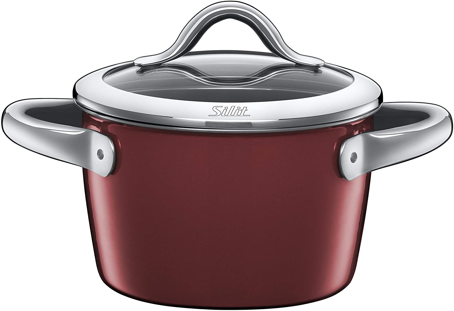 Silit Vitaliano Rosso Cooking Pot Tall with Glass Lid
