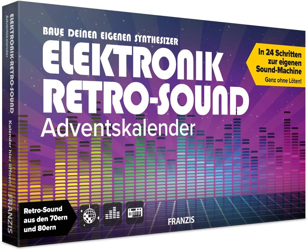Franzis 67176 Electronic Retro Sound Advent Calendar, in 24 Steps to Your Own Sound Machine, including 28-page Accompaniment Book, No Soldering