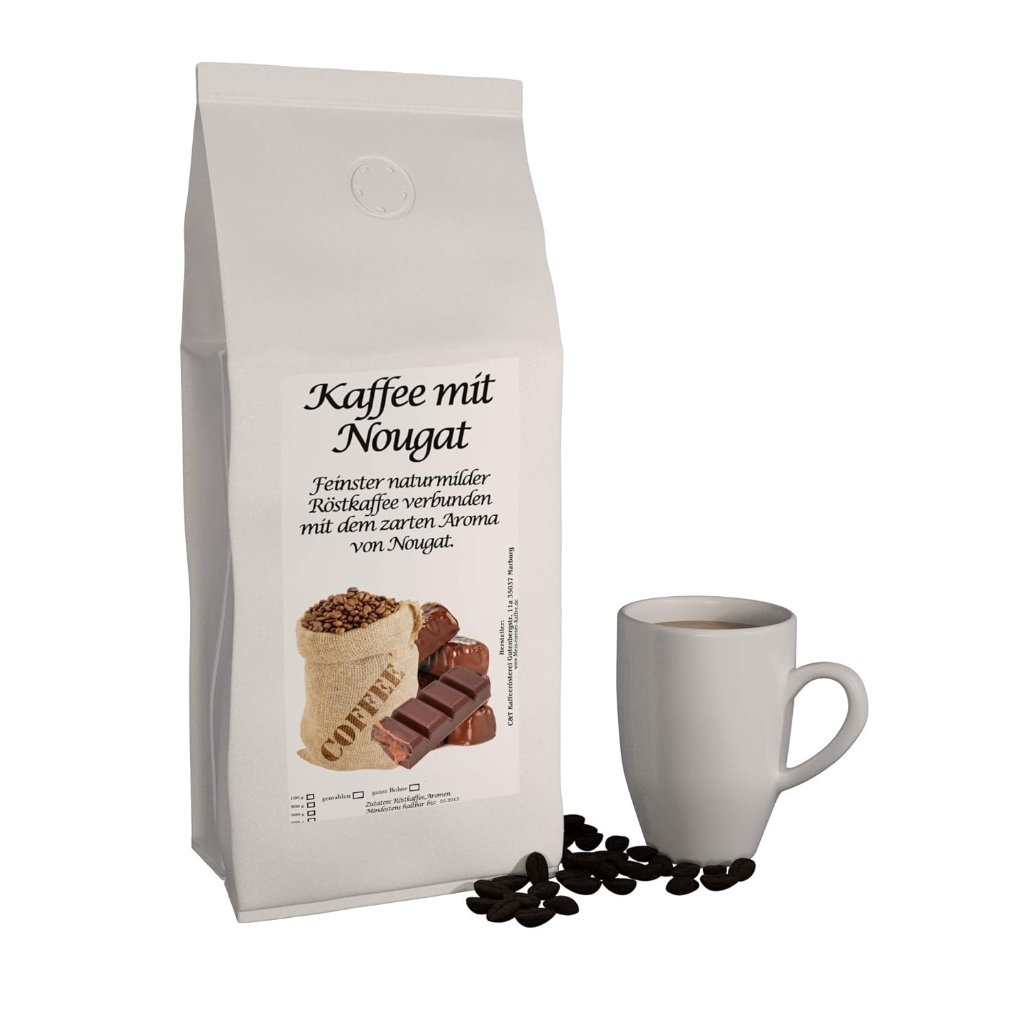 Flavored Coffee (Nougat, 1000 g) Whole Bean
