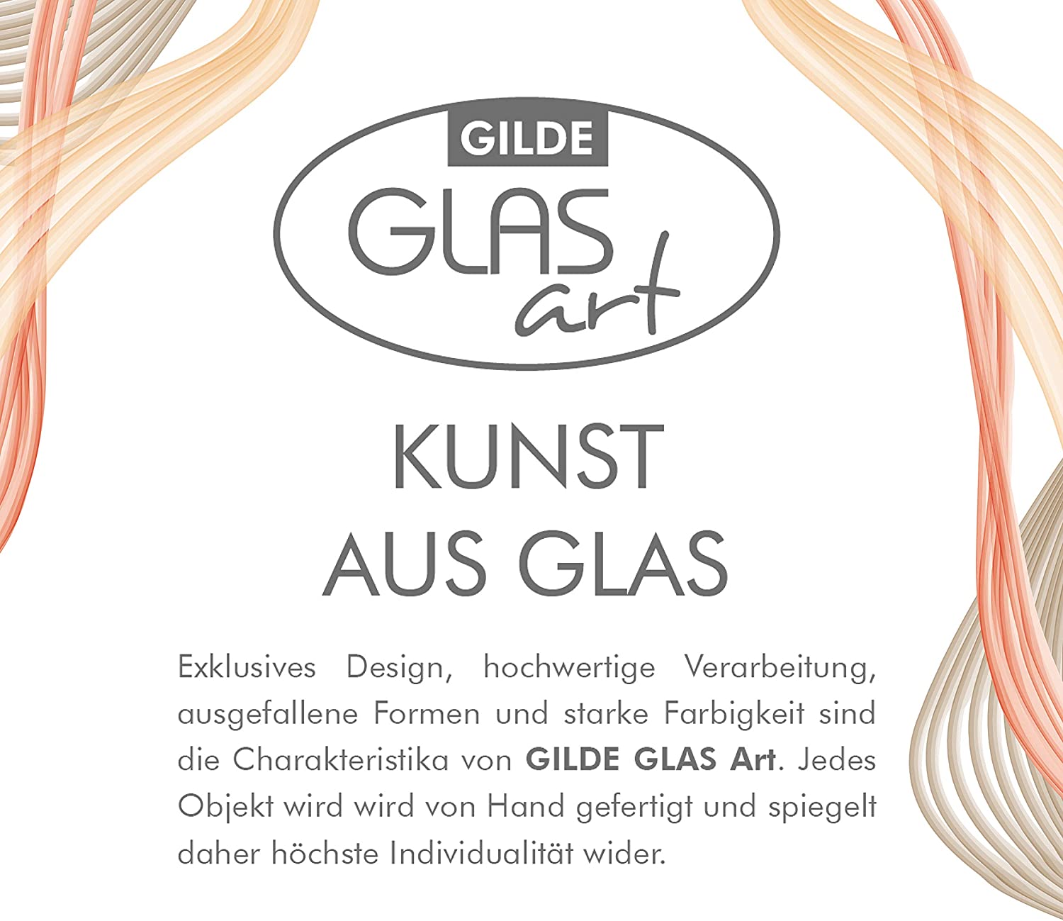 GILDE GLAS art Decorative Bowl Handmade Glass Diameter 48 cm