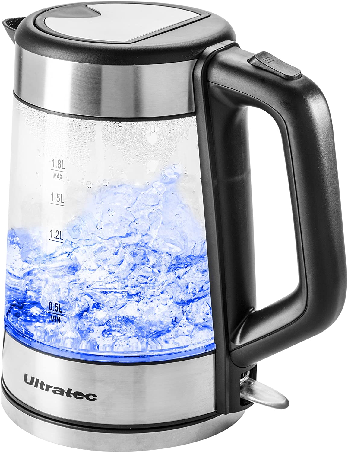 Ultratec LED Kettle Blue Vision ITA100 2200 Watt, 1.7 Litre, Stainless Steel/Glass Kettle