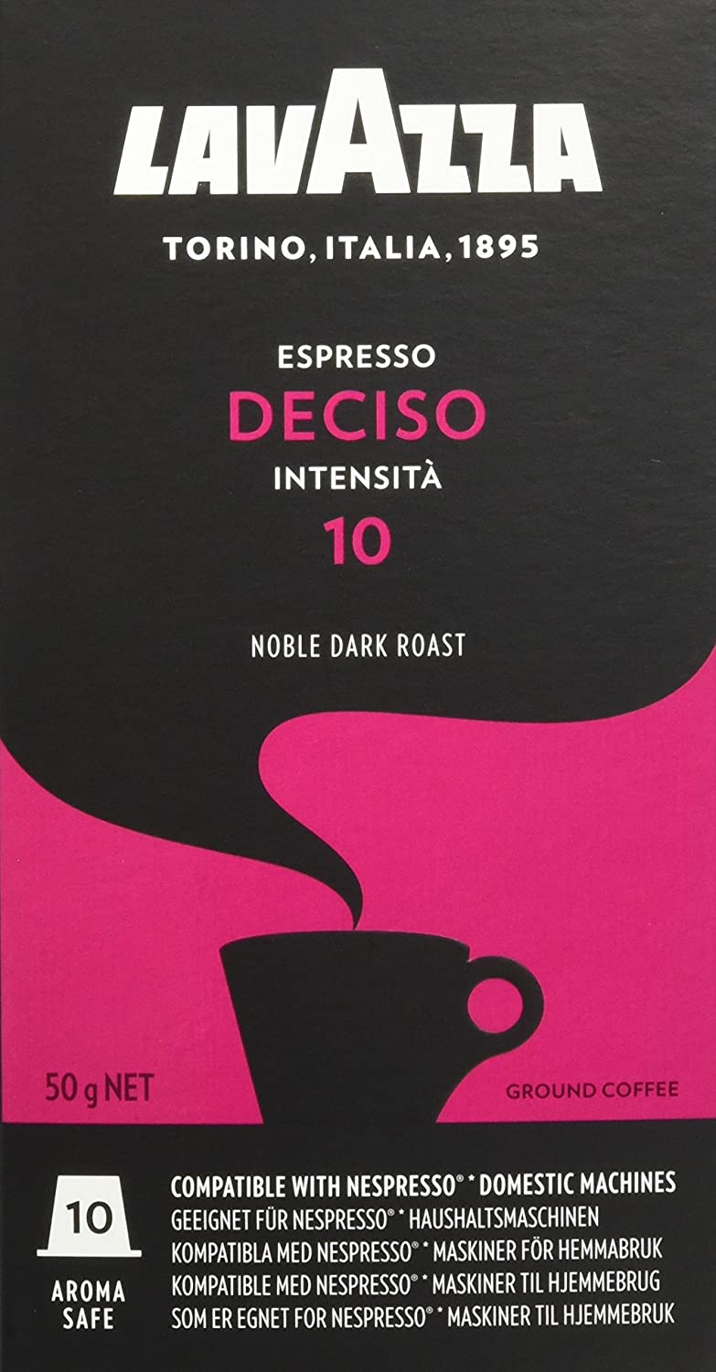 Lavazza Espresso Deciso, 50 Nespresso kompatible Kapseln (5 x 10 Kapseln)
