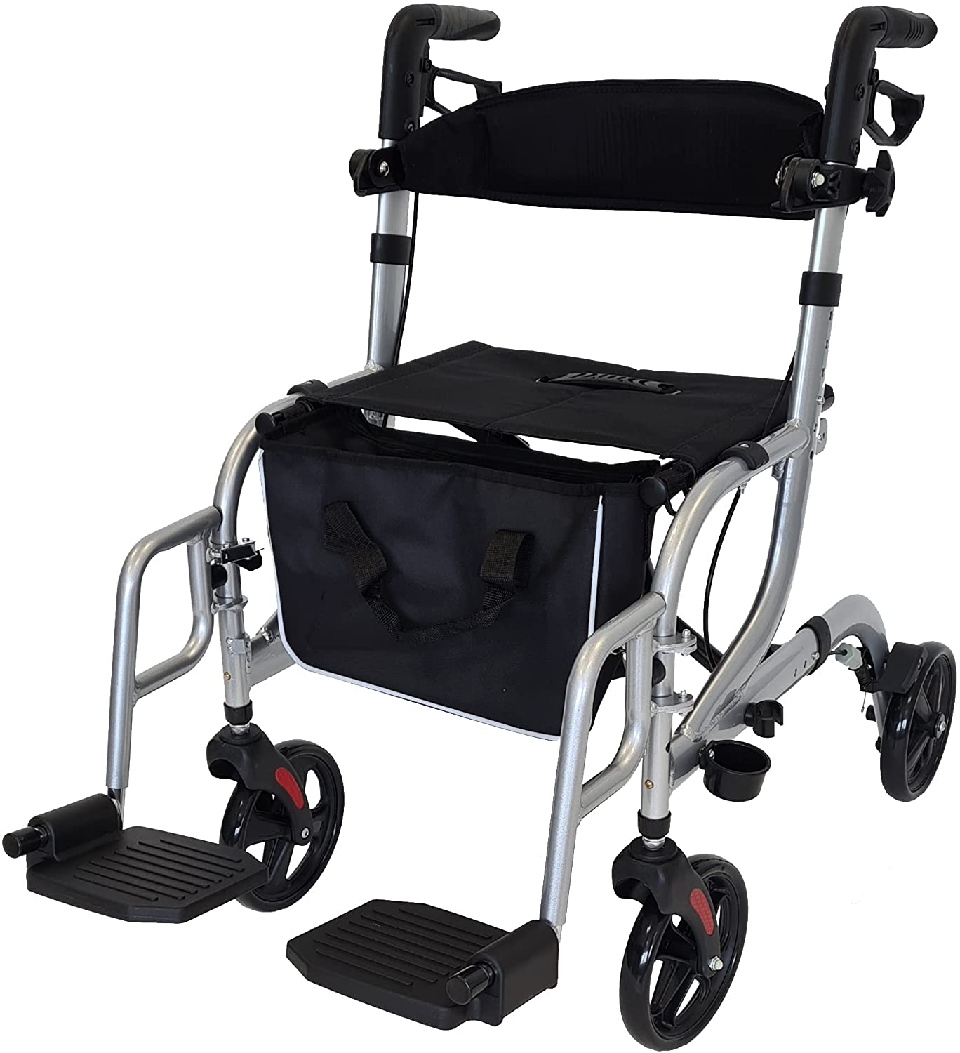 ABC home Lightweight Folding Aluminium Wheelchair Walking Frame with Bag