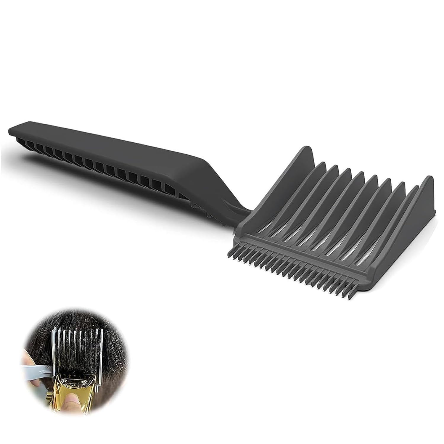 Barber Comb for Men, Barber Fade Combs, Professional Curved Positioning Comb, Specially Designed for Men\'s Hairstyle, Beard Styling, and Developed Sideburns (Black)