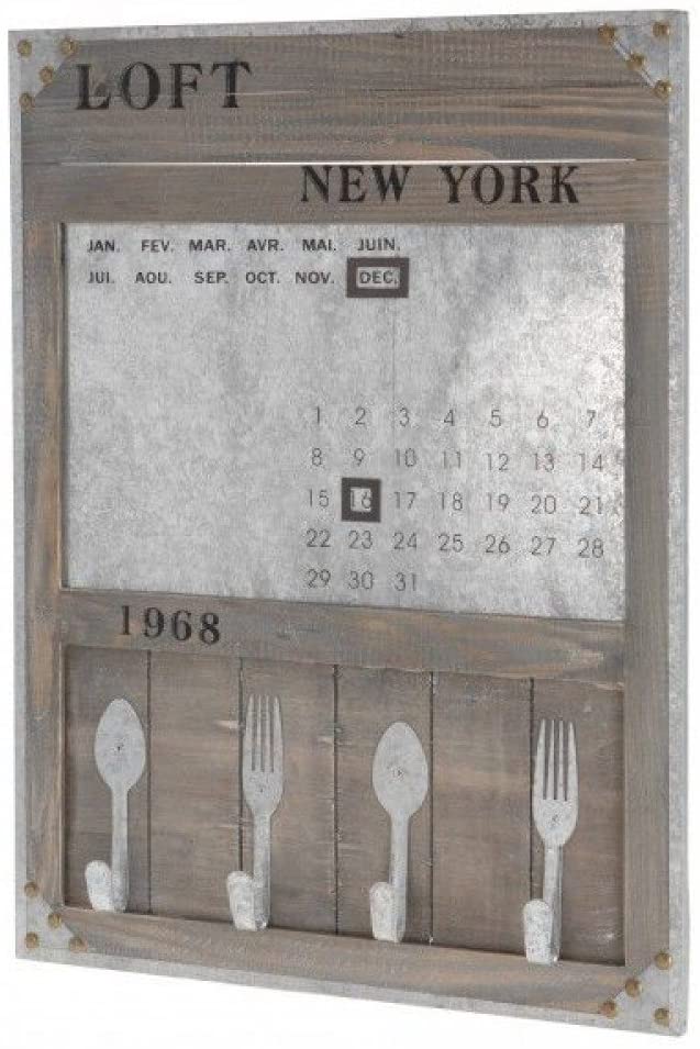 Nostalgic Memo Board \'NEW YORK 1968\' - Board with calendar - 4 hooks - magnetic board